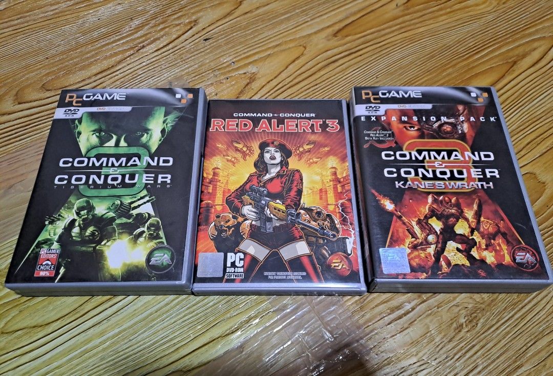 Command & Conquer PC Games Bundle (Category: PlayStation) located in Las Pinas. Submitted by cobieshop (Listing ID 1455288743, Image 1). Description: -LOT SALE! - Command & Conquer PC Game Bundle - Includes: Tiberium Wars, Red Alert 3, and Kane's Wrath expansion pack - All discs come in their original cases - Classic real-time strategy (RTS) games for PC - Perfect addition to your gaming collection.