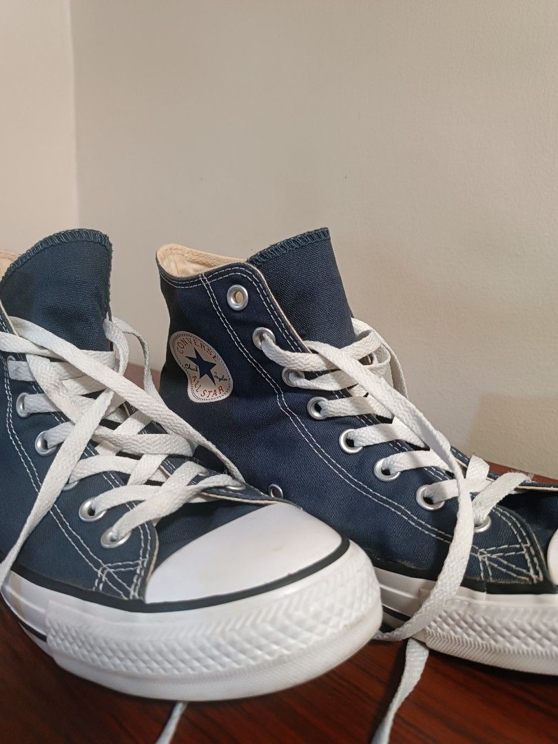 Converse Chuck Taylor All Star High Top Navy Blue (Category: Sneakers) located in Rizal. Submitted by negaman (Listing ID 1455317088, Image 3). Description: Converse All-star Hi top (Blue) (worn only once) - Size 8.5 US Men's - 1490php 📍Location: Rodriguez, Rizal 🚚 Shipping: Buyer will shoulder shipping fee, but we can share if you're buying 2 or more/take all 🗒️ RFS: Need funds for bills, decluttering, not used anymore.