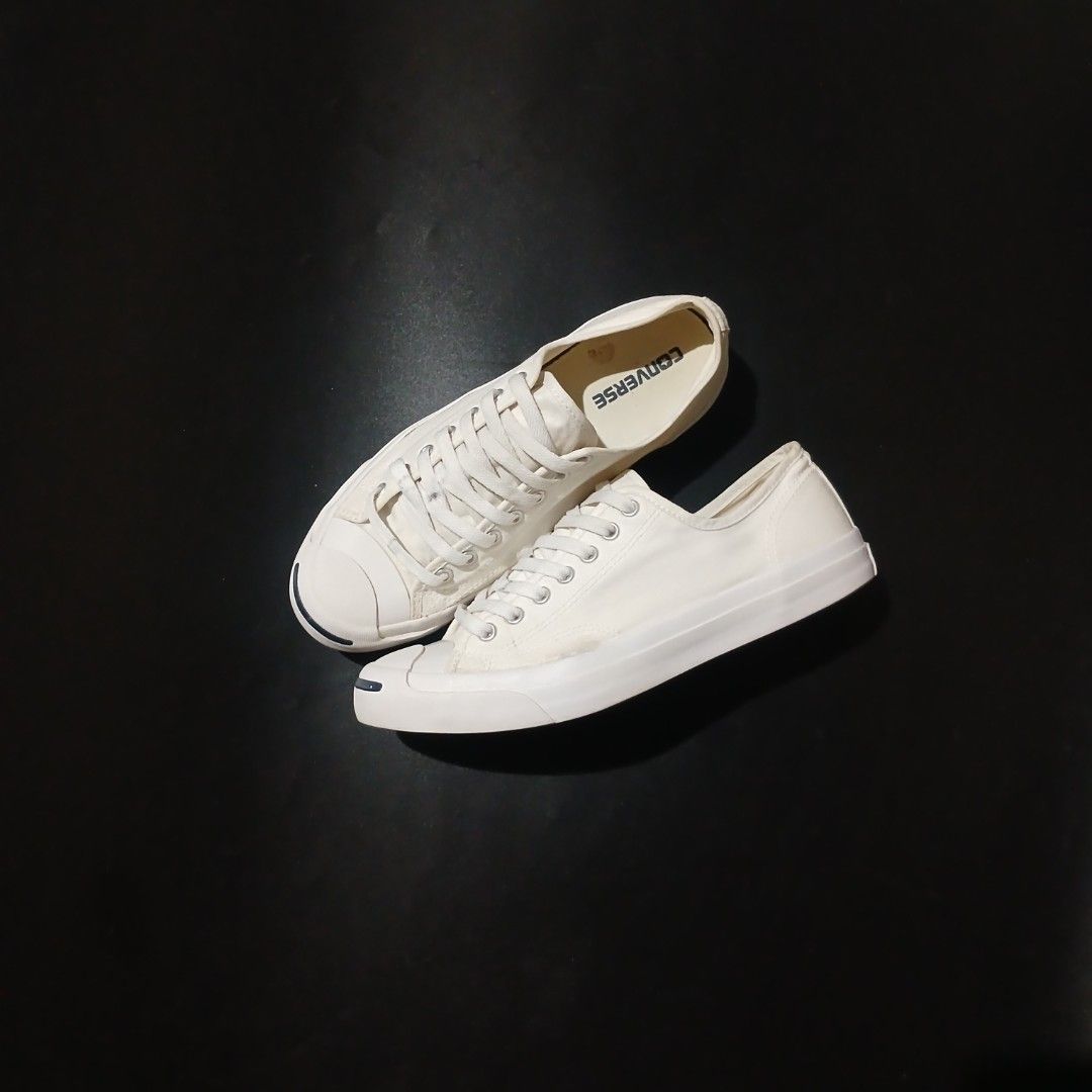 Converse Jack Purcell White Canvas Low Top Sneakers (Category: Sneakers) located in Cagayan de Oro. Submitted by sapatos_series (Listing ID 1455253486, Image 1). Description: CØNVĒRSĒ JACK PŪRCEĹĹ 🔥 good condition us8.5 eur41.5 26.5cm 850.