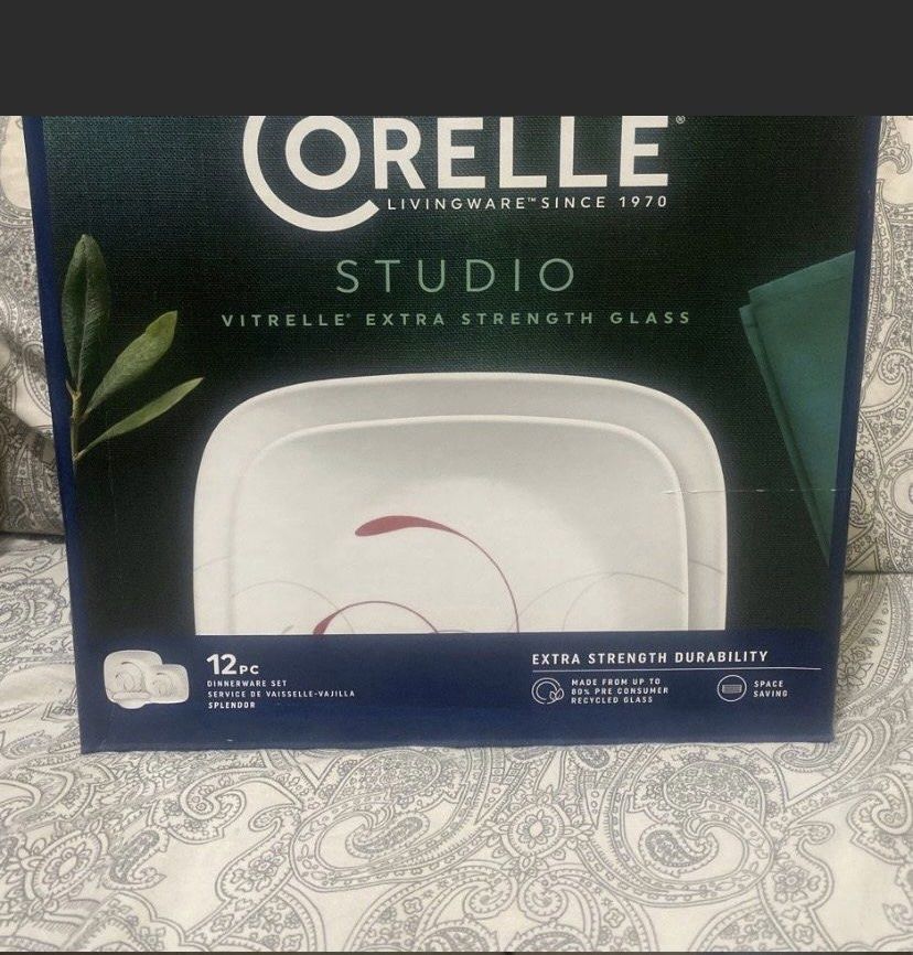 Corelle Studio Livingware 12-Piece Dinnerware Set (Category: Dinnerware & Cutlery) located in Meycauayan. Submitted by beckfajatin (Listing ID 1452100234, Image 2). Description: - Corelle Studio Livingware 12-piece Dinnerware Set - Includes: 4 Dinner Plates (10.5 inches) - Includes: 4 Salad/Side Plates (9 inches) - Includes: 4 Soup/Cereal Bowls (22 oz / 650 mL) - Durable and stylish design - Ideal for everyday meals - Perfect for new homeowners o