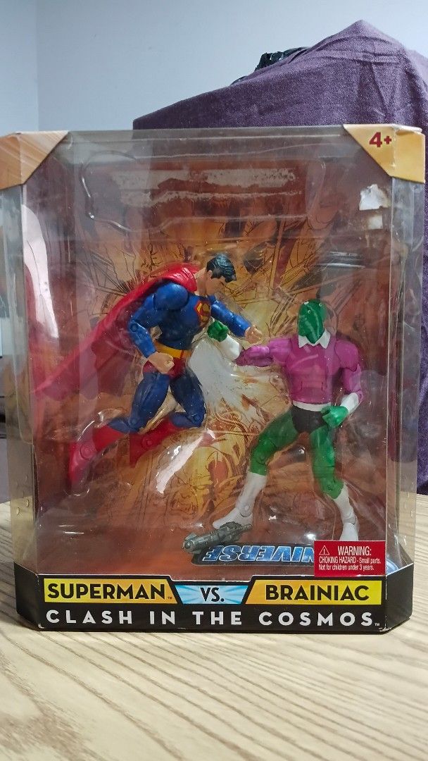 DC Universe Superman vs. Brainiac Action Figure Set (Category: Figurines & Statues) located in Manila. Submitted by iroh17 (Listing ID 1455168078, Image 1). Description: DC Universe action figure set featuring Superman and Brainiac. This is the 'Clash in the Cosmos' edition. Figures are still in the original packaging. Great for any DC Comics collector. - unopened box payment via gcash, maya, or bank transfer seller to shoulder SF.