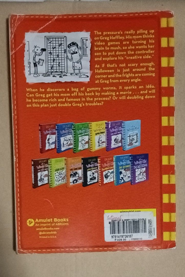 Diary of a Wimpy Kid: Double Down by Jeff Kinney (Category: Children's Books) located in Manila. Submitted by gettosave (Listing ID 1455299607, Image 3). Description: - Diary of a Wimpy Kid: Double Down (Book 11) - Author: Jeff Kinney - Greg Heffley's hilarious attempt to make a movie - Perfect for kids who enjoy funny stories - Published by Amulet Books.