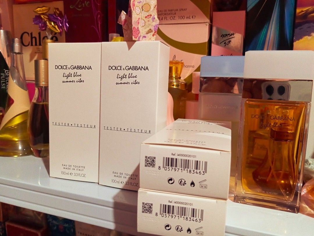 Dolce and Gabanna Summer Vibes (Category: Fragrance & Deodorants) located in Cavite. Submitted by aether-elementph_11 (Listing ID 1455190368, Image 3). Description: Fresh From ITALY 🇮🇹 " The New Dolce and Gabanna Summer Vibes Perfume" D&G Summer Vibes 100ML EDP "SMELLS ABSOLUTELY FRESH AND JOYFUL" Top Note: Calabrian bergamot (zesty, bright, and sparkling citrus)Middle/Heart Note: Peach (juicy, sweet, and velvety soft fruit)Base Note: Cedar (wa