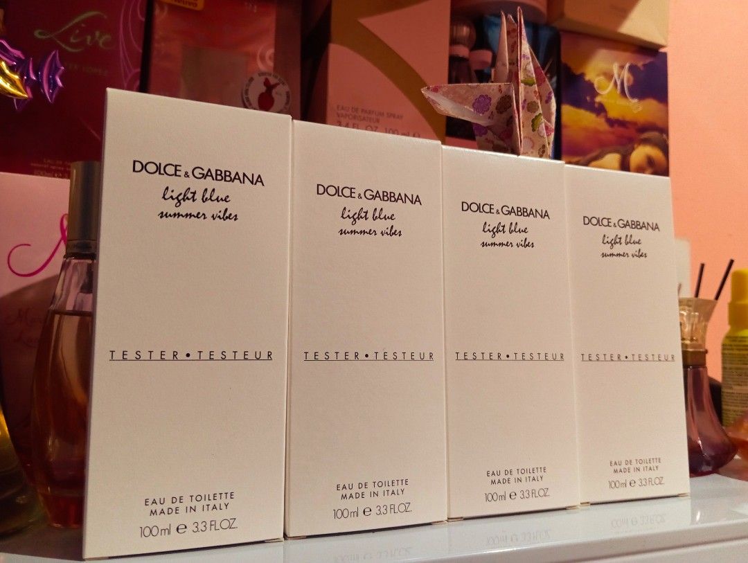 Dolce and Gabanna Summer Vibes (Category: Fragrance & Deodorants) located in Cavite. Submitted by aether-elementph_11 (Listing ID 1455190368, Image 2). Description: Fresh From ITALY 🇮🇹 " The New Dolce and Gabanna Summer Vibes Perfume" D&G Summer Vibes 100ML EDP "SMELLS ABSOLUTELY FRESH AND JOYFUL" Top Note: Calabrian bergamot (zesty, bright, and sparkling citrus)Middle/Heart Note: Peach (juicy, sweet, and velvety soft fruit)Base Note: Cedar (wa