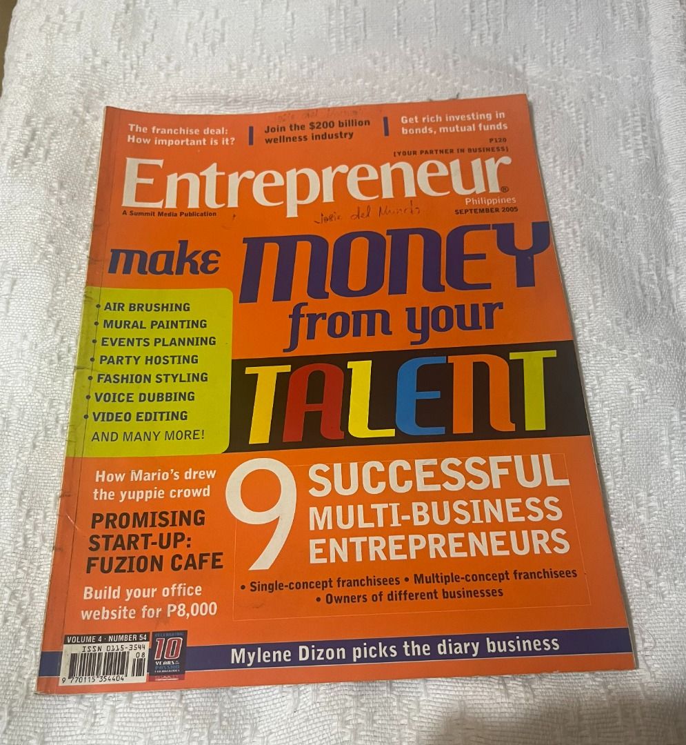Start Up Founder Guide - Magazine (Category: Magazines) located in Dasmarinas. Submitted by eloise.sharpe (Listing ID 1455177602, Image 1). Description: Main Feature: How to Make Money From Your Talent & Skills Publication: Entrepreneur Magazine Philippines Content: In-depth guides on pricing your services, turning hobbies into income, marketing creative work, client acquisition, and founder case studies. Completeness: Complete pages with no miss
