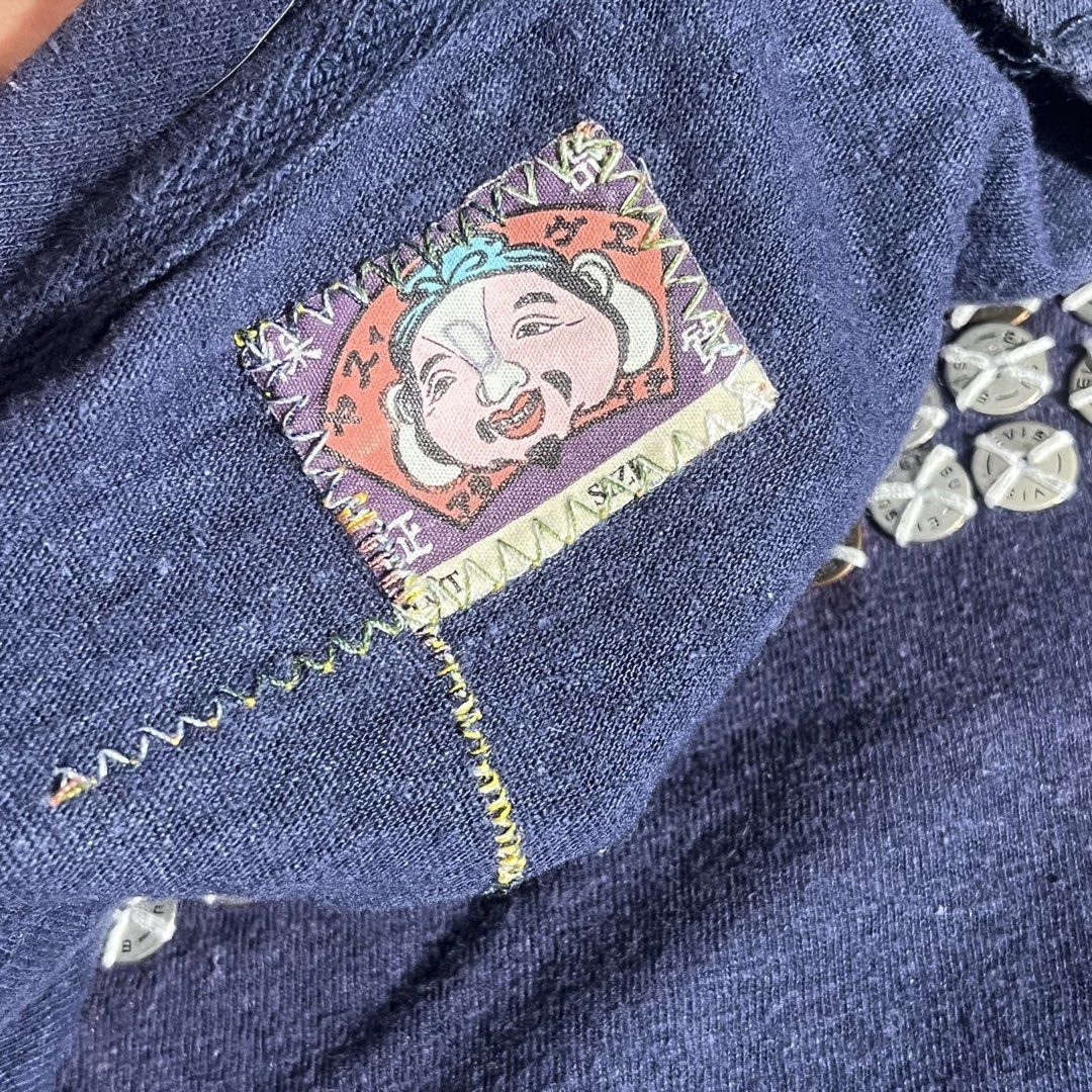 Evisu Indigo Loopwheel Studded Tee (Category: Activewear) located in Daraga. Submitted by th3cliquejunks (Listing ID 1455181374, Image 3). Description: Evisu Indigo Loopwheel Studded Tee Tagged Size: Large Condition: 9.5/10 No issue Material: 55% Cotton - 45% Linen Authentic Dimensions: Width: 21” Length: 28” - 2,480 Dm!.