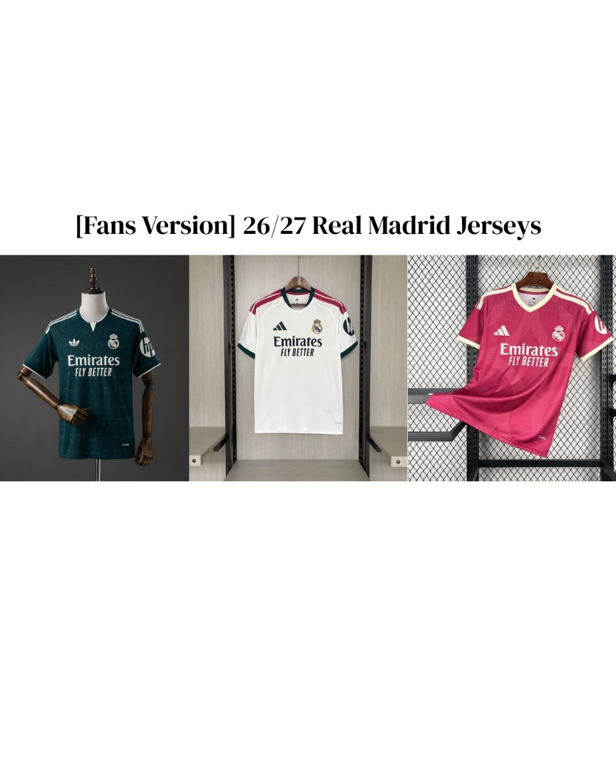 [Fans Version] 26/27 Real Madrid Jerseys, Men's Fashion, Tops & Sets ...