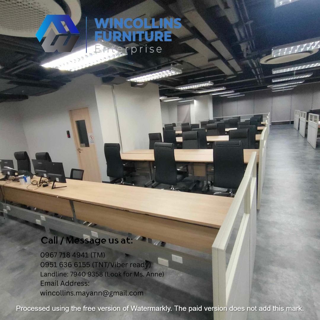 Folding Training Table / Study Table / Office Table (Category: Office Furniture & Fixtures) located in Caloocan City. Submitted by mayanncamu.furniture (Listing ID 1455166501, Image 3). Description: Office Folding Training Table / Work Table Melamine scratch proof table top and modesty With 2nd layer shelf Black Tubular legs with caster wheels Color: Beech.