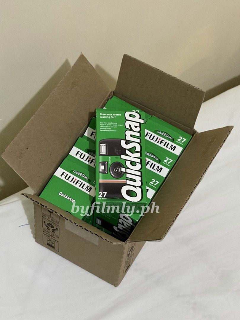 fujifilm quicksnap disposable camera (Category: Cameras) located in Pasig City. Submitted by byfilmly.ph (Listing ID 1455229006, Image 1). Description: fujifilm quicksnap disposable camera for sale 🎞️ ₊˚⊹ 1–3 pcs — ₱1,250 each ₊˚⊹ 4 pcs & up — ₱1,200 each 📷 27 shots 🗓️ exp. 2028 ♡ pasig / greenwoods, cainta ♡ gcash / maya / gotyme ♡ grab / lalamove / angkas padala.