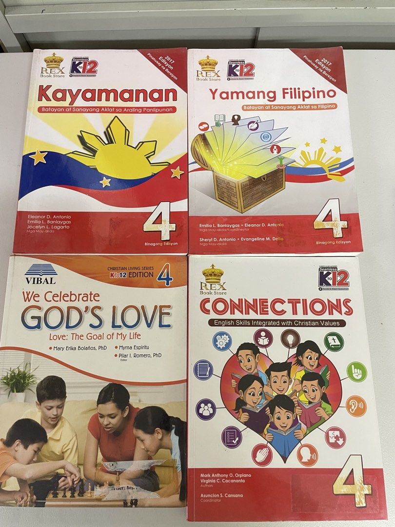 Grade 4 textbooks (Category: Textbooks) located in Quezon City. Submitted by dustbunniesontheshelf (Listing ID 1455237196, Image 2). Description: Grade 4 textbooks Sold as bundle only. Shipping c/o buyer P600.