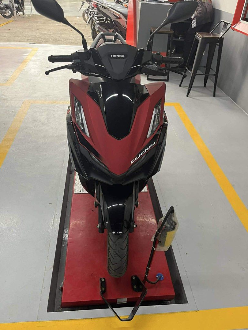 Honda Click 160 Motorcycle (Category: Motorbikes for Sale) located in Cainta. Submitted by jhing0704 (Listing ID 1455240459, Image 2). Description: Honda Click 160 scooter. Red and black colorway. Ready for the road. Great for city commuting. Check out the photos for details. Message me if interested..