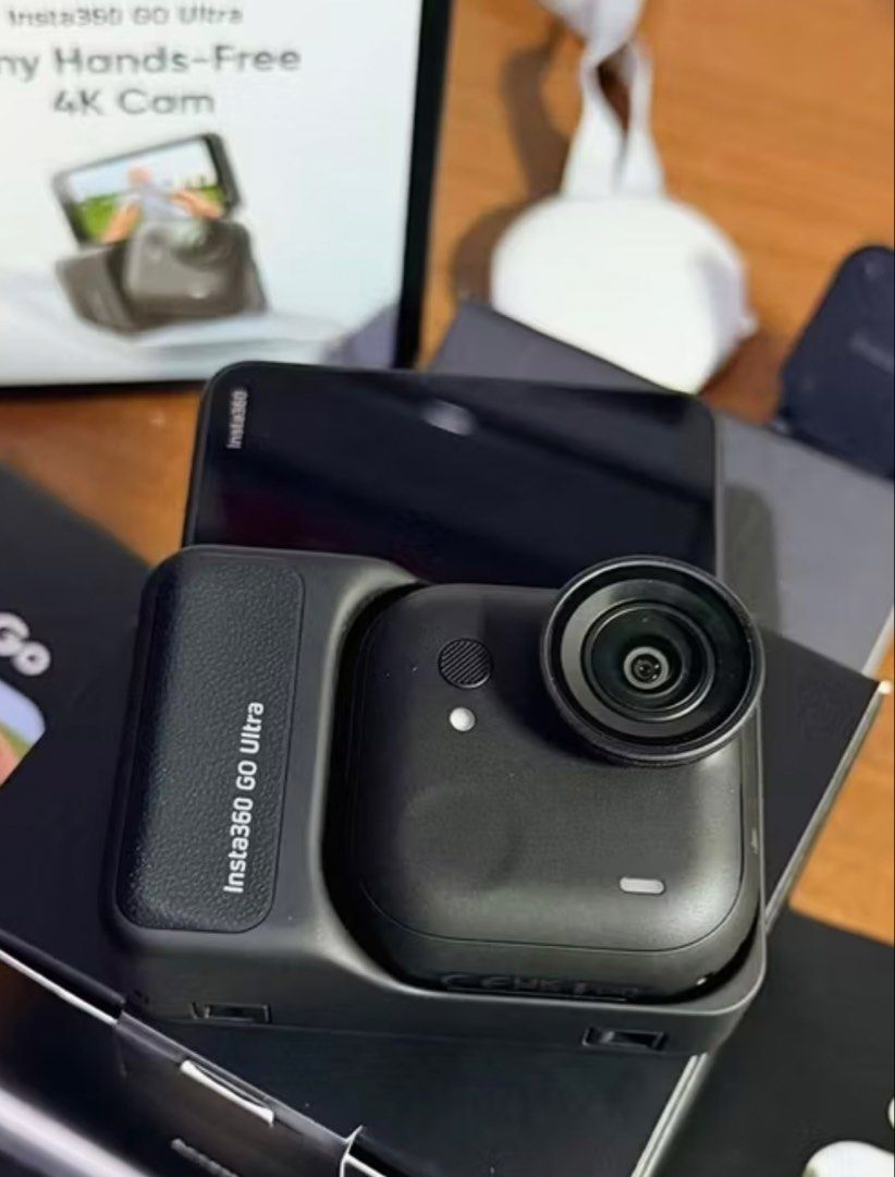 Insta360 GO Ultra 4K Cam Lightweight Portable (Category: Cameras) located in Marikina City. Submitted by jov.mojica (Listing ID 1455201772, Image 3). Description: - Insta360 GO Ultra 4K cam - Super lightweight and portable - Tiny, hands-free design - Ideal for capturing action shots - Includes charging cable and accessories - Ready for your next adventure.