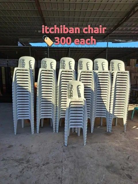 Itchiban Stackable Plastic Chairs - 300 Each (Category: Chairs) located in Manila. Submitted by omsiminingiri3122 (Listing ID 1455306926, Image 2). Description: - Sturdy Itchiban plastic chairs - Stackable design for easy storage - Ideal for events, canteens, and businesses - Available colors: White and Green - Price: P300 per chair - Get yours today!.