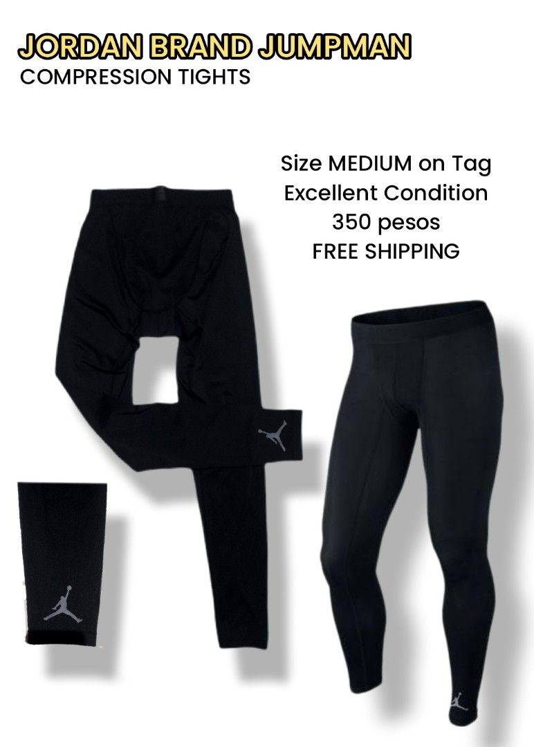 Jordan Jumpman Compression Tights (Category: Activewear) located in Meycauayan. Submitted by epicforest_231b9d (Listing ID 1455319825, Image 1). Description: - Jordan Brand Jumpman Compression Tights - Size: Medium - Color: Black - Ideal for workouts or as a base layer - Free shipping included.