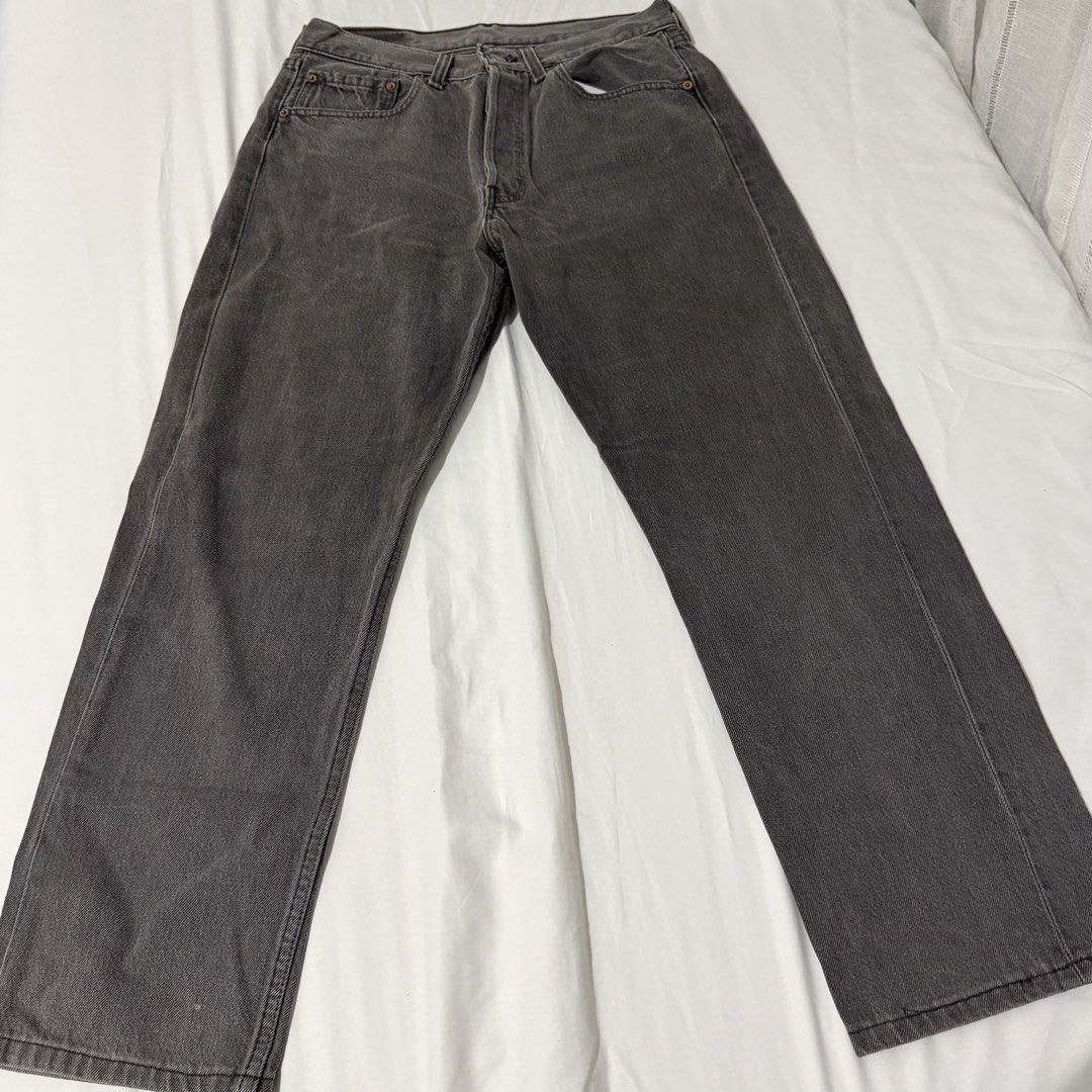 Levi's Vintage Grey Denim Jeans (Category: Jeans) located in Kawit. Submitted by grazielaa (Listing ID 1455270506, Image 1). Description: - Classic grey Levi's jeans - Straight leg fit - Signature Levi's tab and leather patch - Versatile staple piece for any wardrobe - Button Fly Closure RFS: decluttering .