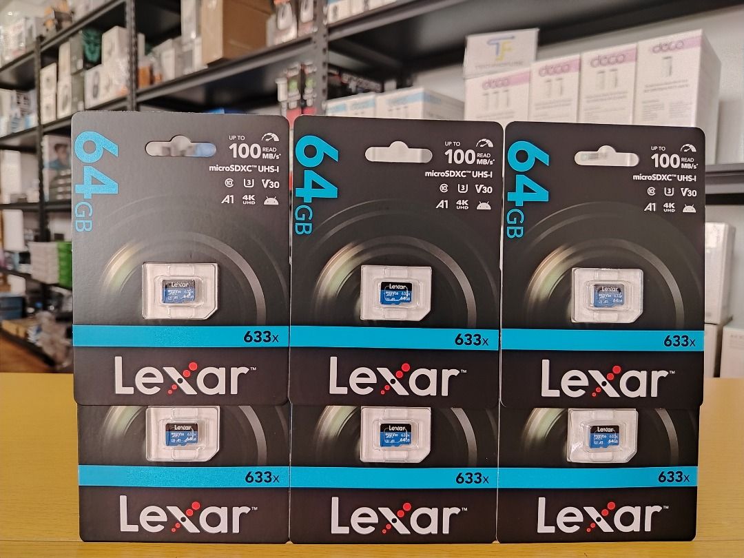 Lexar MicroSD Card 633x 64GB Class 10 v30 microSDXC High Performance (Category: Memory & SD Cards) located in Pasig City. Submitted by technofuseofficial (Listing ID 1455214806, Image 3). Description: Lexar MicroSD Card 633x 64GB Class 10 v30 microSDXC High Performance Brand New and Original Items Store Location: 4F Unit 402, 604 Shaw Boulevard, Barangay Kapitolyo, Pasig City Same Day Delivery: - Lalamove delivery within Metro Manila - For walk-i