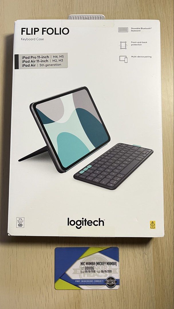 11-inch iPad Pro/Air Logitech Flip Folio Keyboard Case Graphite (Category: Computer Keyboard) located in Taguig. Submitted by micmamba24 (Listing ID 1455241341, Image 1). Description: FOR SALE ONLY (NO SWAP) BRAND NEW/SEALED WAY BELOW SRP ORIGINAL/AUTHENTIC/LEGIT COMES WITH PAPER BAG Logitech Flip Folio Keyboard Case Graphite for 11-inch Pro/Air Compatible with the following iPads: iPad Pro 11-inch (M4, M5) iPad Air 11-inch (M2, M3) iPad Air (5th