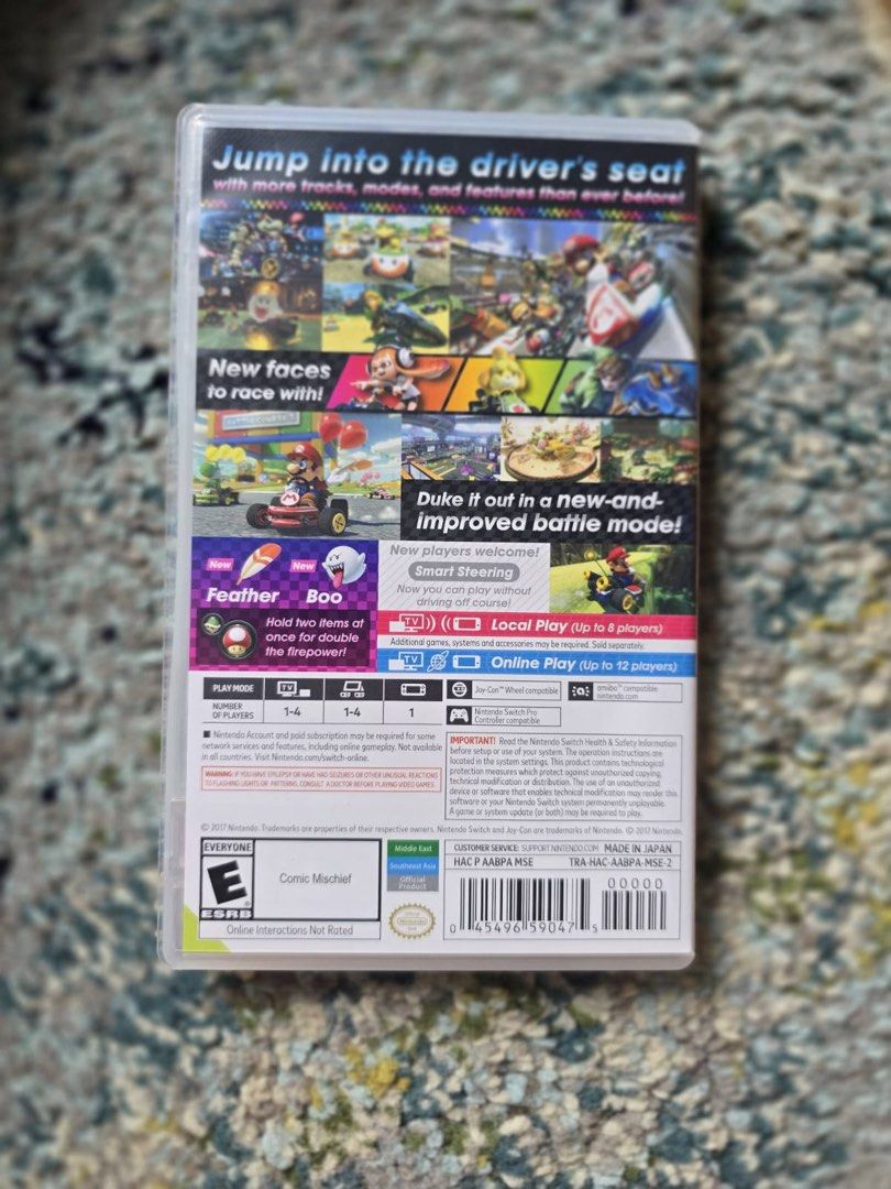 Mario Kart 8 Deluxe Nintendo Switch Game (Category: Nintendo) located in Taguig. Submitted by kayemura (Listing ID 1455150669, Image 3). Description: - Mario Kart 8 Deluxe for Nintendo Switch - Includes game cartridge and case - Fun for all ages - Great for parties or solo play - Get ready to race! Meet up: BGC Taguig.