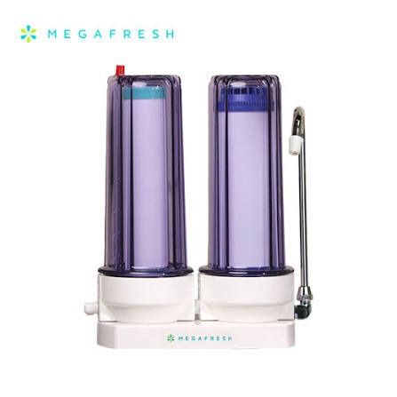 MEGAFRESH WATER FILTER (Category: Other Kitchenware & Tableware) located in Pasay City. Submitted by delightfulkale_25 (Listing ID 1455213242, Image 2). Description: - Brand: MEGAFRESH - Product: Water Filter - Features: Dual transparent filter cartridges, compact design, faucet attachment included. - Benefit: Provides cleaner, fresher water for drinking and cooking. - Condition: New.