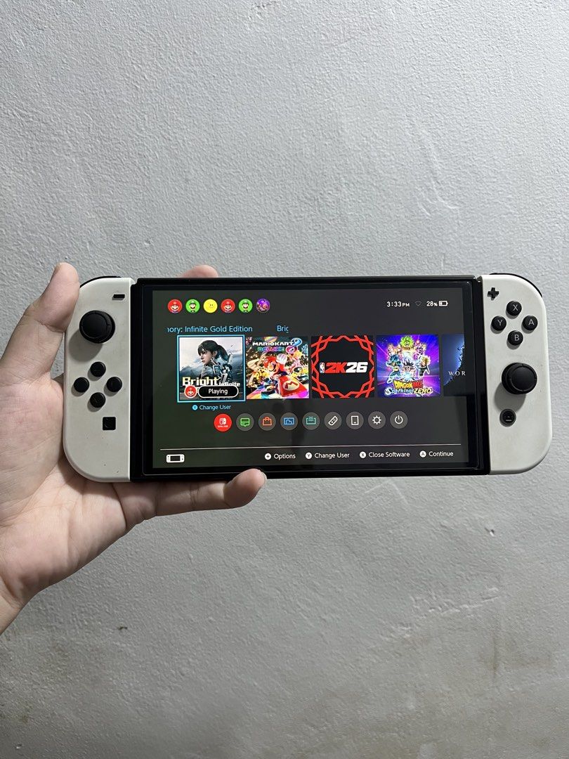 Nintendo switch oled 256gb (JAILBREAK UNIT) (Category: Nintendo) located in Manila. Submitted by apple_siri (Listing ID 1455211691, Image 1). Description: Nintendo switch oled 256gb jailbreak unit naka dual boot po sya complete with box and accessories madaming games naka install po Makinis yung unit halos naka tambak lang palagi check nyo sa pics kung gaano ka kinis rfs mula nung binili ilang beses lang ginamit as is na tambak na lang po yung un