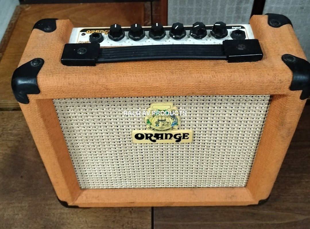 Orange Crush 10 Guitar Amplifier (Category: Musical Instruments) located in Bulacan. Submitted by ronald277077025 (Listing ID 1455233080, Image 2). Description: ORANGE PRACTICE GUITAR AMPLIFIER CRUSH 10 10 WATTS SOLID STATE POWER OUTPUT 6" ORANGE CUSTOM WOOFER GAIN 1 AND 2 CONTROLS MASTER VOLUME CONTROL EQ KNOBS( HIGH/MID/LOW) - 3 BAND EQUALIZER DIALS TO SHAPE TONE. INPUT/OUTPUT JACK TERMINALS 110 VOLTS( ADD 500 PESOS FOR TRANSFORMER) DIMENSIONS: