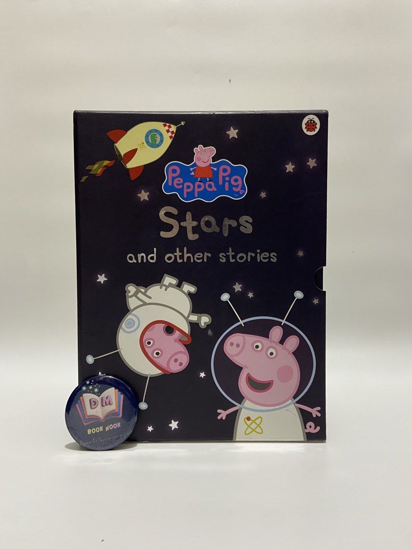 Peppa and Other Stories (Category: Children's Books) located in Caloocan City. Submitted by dmbooknook (Listing ID 1455256370, Image 1). Description: - VGUC, may tape repair sa 2 pages | Stories and Illustrations are intact - Hardcover with slipcase & ribbon bookmark | Collectors edition PEPPA PIG: STARS AND OTHER STORIES 🚀✨ Complete set with slipcase! 8 fun adventures in 1 About the Book: A hardcover story collection with slipcase featuring Pep