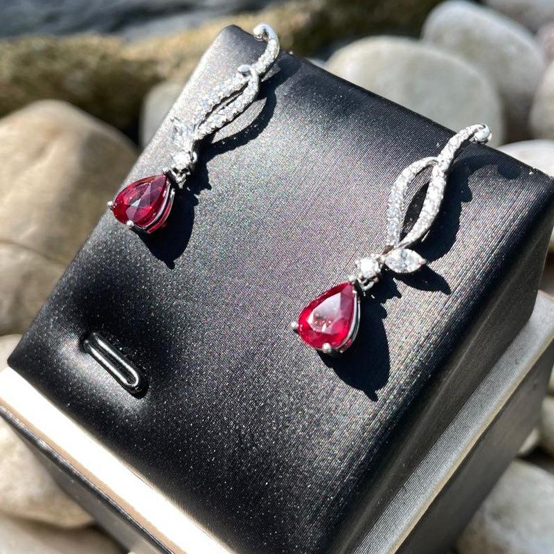 Ruby Dangling Diamond Earring (Category: Earrings) located in Singapore. Submitted by lovelotsdiamondd (Listing ID 1455167721, Image 3). Description: Lovelotsdiamond Fine Jewellery Ruby Dangling Diamond Earring 18k white gold | 2.69g 2 Ruby 1.74 carat 34 Diamond 0.40 carat Brand new Price now 2990sgd LLC-886 All Enquiries +65 83883777.
