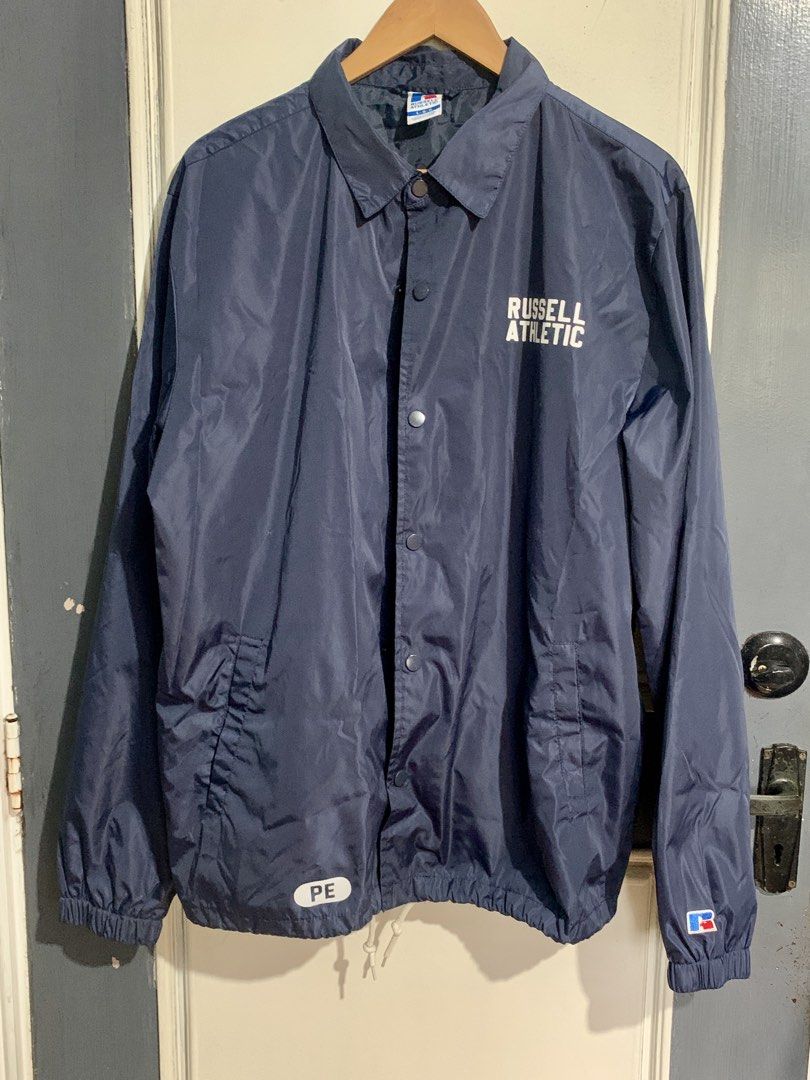 Russel Athletic Coach Jacket (Category: Coats, Jackets and Outerwear) located in Quezon City. Submitted by _berj_ (Listing ID 1455237805, Image 1). Description: Russel Athletic Coach Jacket Nylon 💰 Price: ₱ 780 down to 630 📏 Size: L on tag 📐 Measurements: 23” x 29” 📦 Condition: 9/10 ✅Very good preloved condition. Please check all photos carefully for actual condition. .