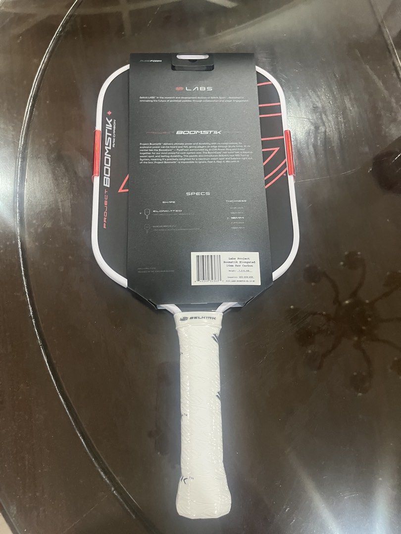 Selkirk Project Boomstik+ Labs Pickleball Paddle (Raw Carbon) (Category: Racket and Ball Sports) located in Quezon City. Submitted by therese_ot (Listing ID 1455170331, Image 2). Description: - with proof of purchase -Selkirk Labs Project Boomstik+ paddle - Designed for ultimate power - Elongated shape - Carbon fiber surface - Wrapped and sealed grip - Ideal for players seeking more pop on their shots.