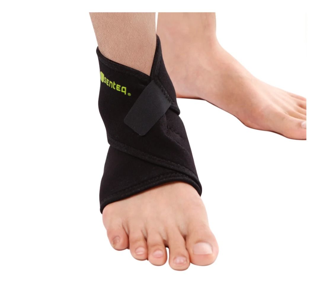 Sentec Black Adjustable Ankle Support Brace (Category: Braces, Support & Protection) located in Manila. Submitted by softlysorted (Listing ID 1455222725, Image 2). Description: SENTEQ Adjustable Compression Ankle Strap (SQ1-F003). Current retail is approximately US$17.61 (around ₱1,000). • Wraparound design for ankle and foot-arch support • Adjustable compression and fit • Semi-elastic, lightweight and non-bulky • Made with moisture-wicking neopr