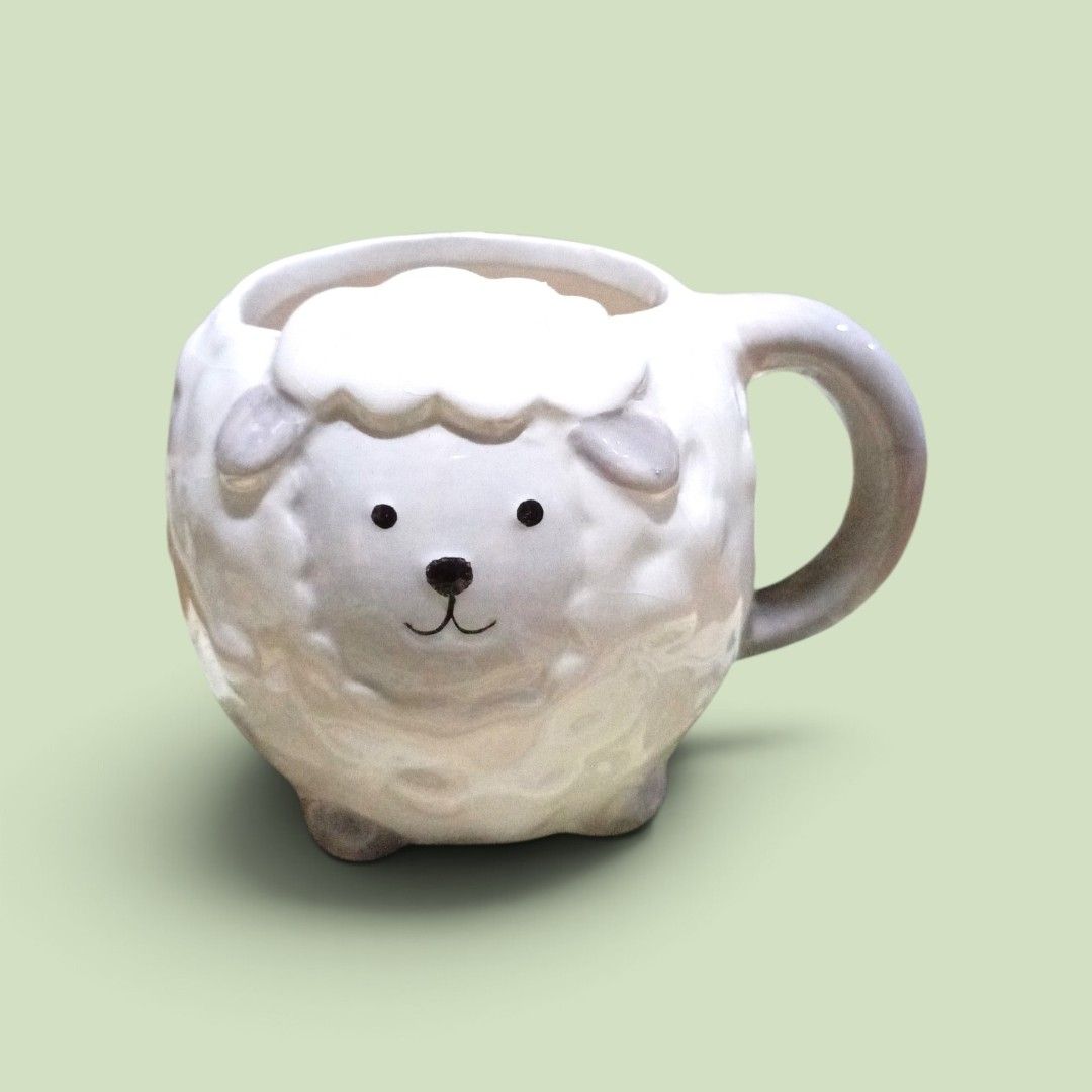 Sheep ceramic mug (Category: Coffee & Tea Tableware) located in Makati City. Submitted by meowmyella (Listing ID 1455194077, Image 1). Description: - Adorable sheep design ceramic mug - For Display ONLY or pen holder - Not suitable for drinking, with hairline/crazings - Adds a touch of cuteness to your kitchen or desk #ceramicmug #mugcollector #mugcollection #mugs #3Dmug.