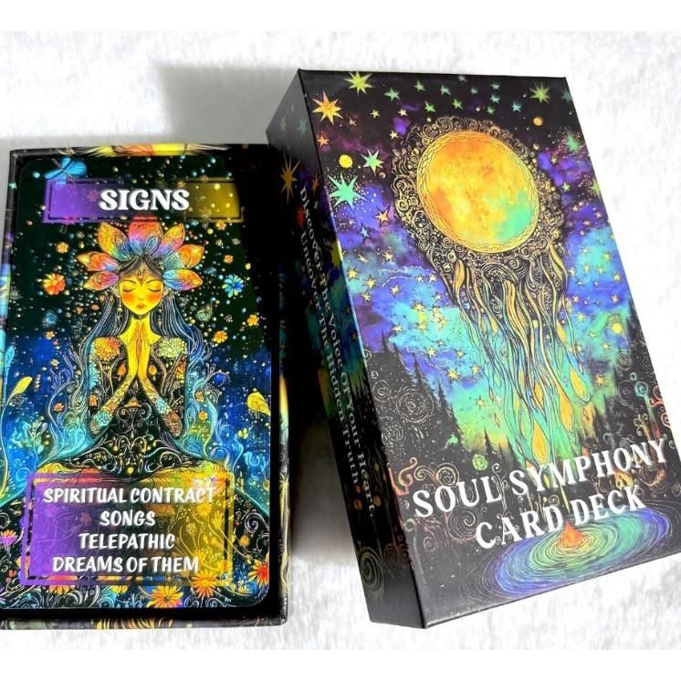 Soul Symphony Oracle Cards (Category: Raw Singles) located in Bacoor. Submitted by tarotstarofaquarius (Listing ID 1455292801, Image 2). Description: ✨Product Overview✨ The Soul Symphony Card Oracle Deck features 59 English cards, each measuring 120 mm * 70 mm (2.75/4.72 in). The deck weighs 221 g, perfect for detailed readings. No instruction manual is included, as the cards contain all necessary information. It is ideal for enthusiasts seeking 