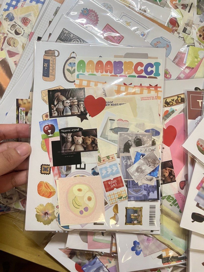 STATIONARY SET (Category: Stationery & School Supplies) located in Mandaluyong City. Submitted by new.michia (Listing ID 1455254790, Image 3). Description: FOR SALE JOURNALING BUNDLE💕 📎Mix of sticker sheets( all cute and aesthetic and new), washi tapes, stickers flakes, big stickers, letter sticker, background paper and more🍀 30pcs avail Price: 140 2 for 260 3 for 390 •No COD po 💵 MOP • Gotyme, Maribank • Bank Transfee (BDO) 🔽 See picture fo