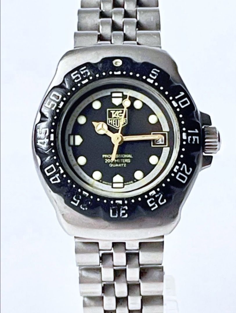 TAG HEUER CLASSIC RARE 200M Professional (Category: Luxury Watches) located in Cagayan de Oro. Submitted by moiobsession (Listing ID 1455255909, Image 2). Description: TAG HEUER PROFESSIONAL 200M WATCH A classic TAG Heuer with that unmistakable sporty-luxury character. The iconic Professional 200M design — clean black dial, stainless-steel bracelet, rotating bezel and a timeless look that still feels effortlessly stylish today. ✔️ Authentic TAG H
