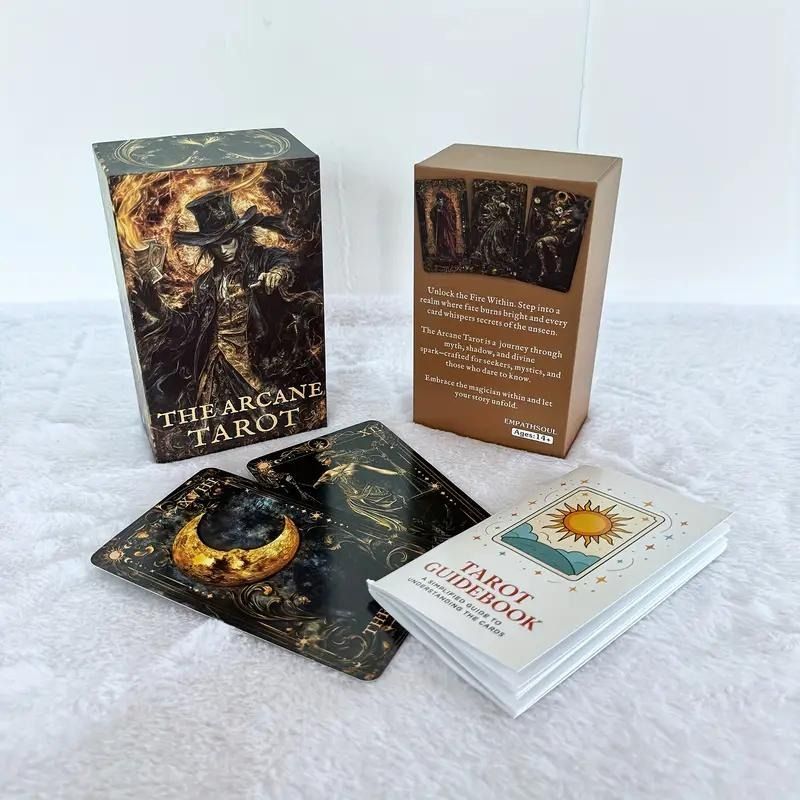 The Arcane Tarot Deck - Authentic (Category: Storybooks) located in Bacoor. Submitted by tarotstarofaquarius (Listing ID 1455276741, Image 2). Description: 78 Cards with Guidebook, Mysterious Tarot for Self-Discovery, Future Decision-making & Prophecy, Thanksgiving & Christmas Gift, 12x7cm/4.72x2.75inch, Tarot Cards, Spiritual Insight, Prophecy Guidance, Mystical Design, Occult Aesthetics, Highquality Finish, Durable Printing, Divination Tools, N