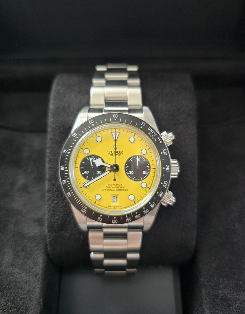 Tudor Black Bay Chrono 39 “Bumblebee” (Category: Luxury Watches) located in San Juan City. Submitted by rhyswatchph (Listing ID 1455219888, Image 1). Description: Tudor Black Bay Chrono 39 “Bumblebee” M79310N-0001 Brand New Full Set Condition 10/10 635,000.