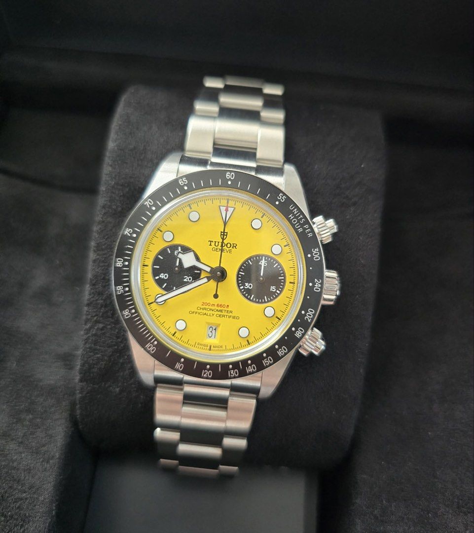 Tudor Black Bay Chrono 39 “Bumblebee” (Category: Luxury Watches) located in San Juan City. Submitted by rhyswatchph (Listing ID 1455219888, Image 2). Description: Tudor Black Bay Chrono 39 “Bumblebee” M79310N-0001 Brand New Full Set Condition 10/10 635,000.