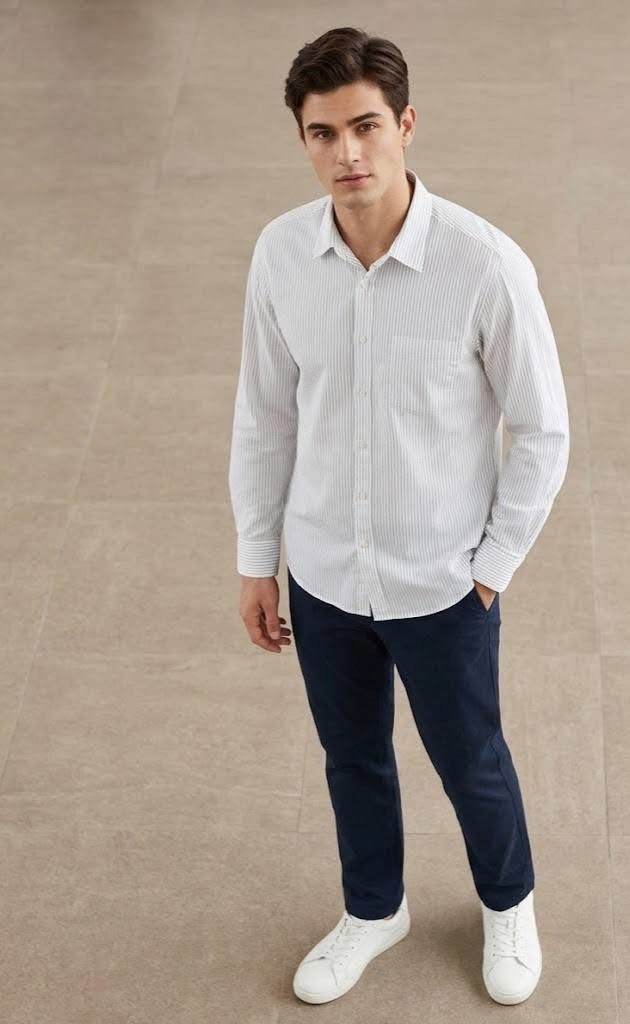 Uniqlo Striped Buttondown Shirt (Category: Formal Shirts) located in Manila. Submitted by rarefindsgallery (Listing ID 1455228775, Image 3). Description: Uniqlo Buttondown Shirt Size: Medium Fits Medium to Large .