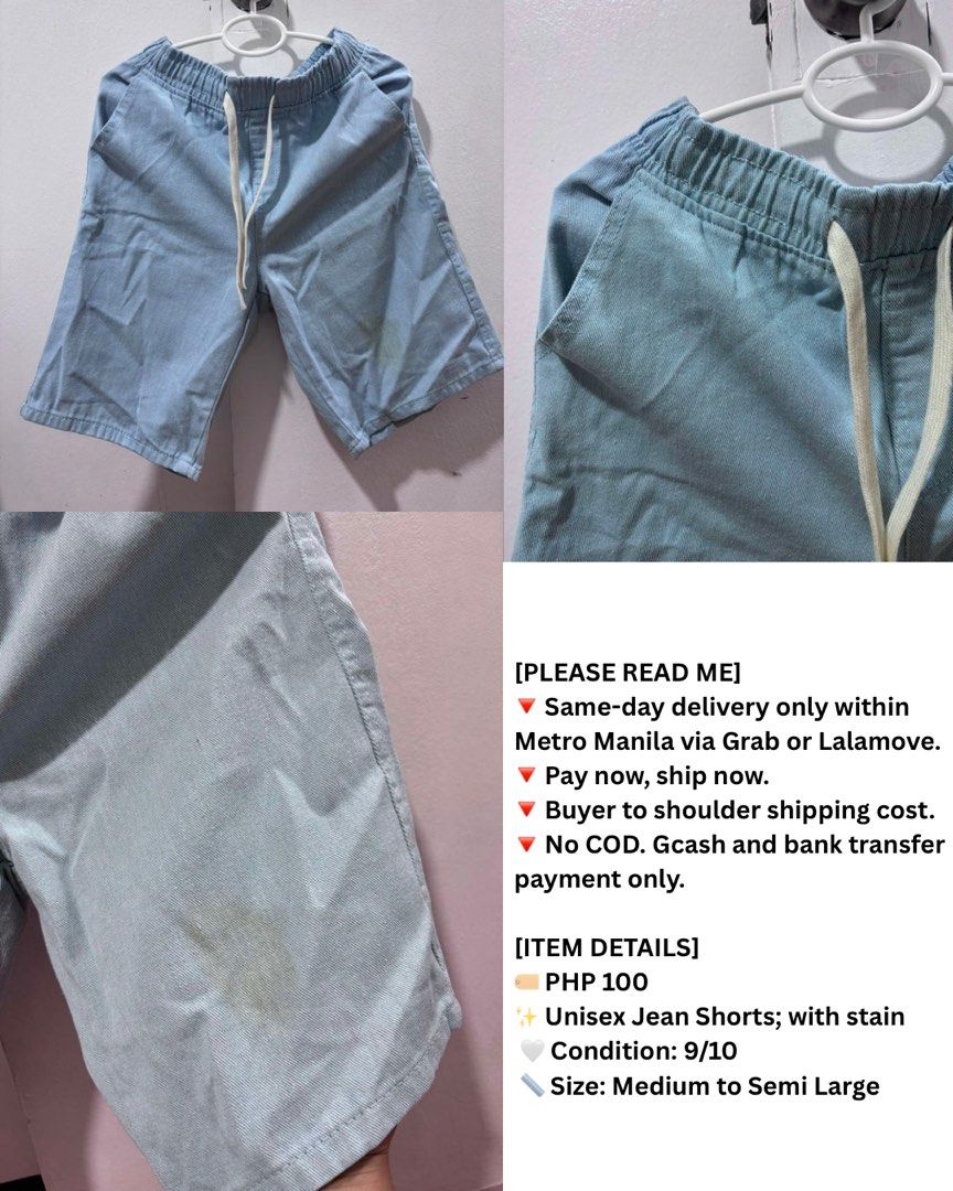 Unisex Light Blue Jean Shorts (Category: Shorts) located in Manila. Submitted by aymbt (Listing ID 1455283433, Image 1). Description: .