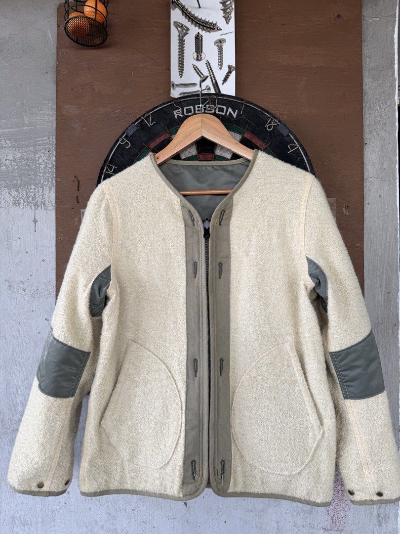 Visvim Iris Liner Reversible Jacket (Category: Coats, Jackets and Outerwear) located in Makati City. Submitted by thethrilltofind (Listing ID 1455145088, Image 2). Description: Visvim Iris Liner Reversible Jacket 2016 AW Season Size 1 on tag, fits Medium Dimes: 21x26 Inclusion(s): OG Canvas Tote Bag Signs of usage: minimal scratches, stains & fading. ₱15,000.