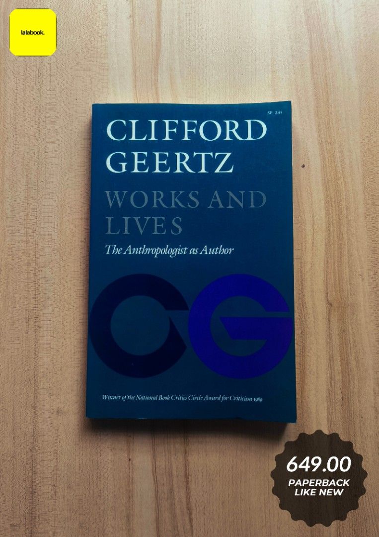 Works and Lives [Anthropology] (Category: Storybooks) located in Bacoor. Submitted by lalabook (Listing ID 1455204081, Image 1). Description: Format: Paperback Condition: Very Good Condition ****** Shipping and Payment details: MOP: GCash and Bank Deposit MOD: Gogo Express, LBC, Lalamove Location: Bacoor City, Cavite ❌ No Cash on Delivery ❌ No Orange App Checkout Kindly visit our page for more titles. Send us a message if you're interested in buy