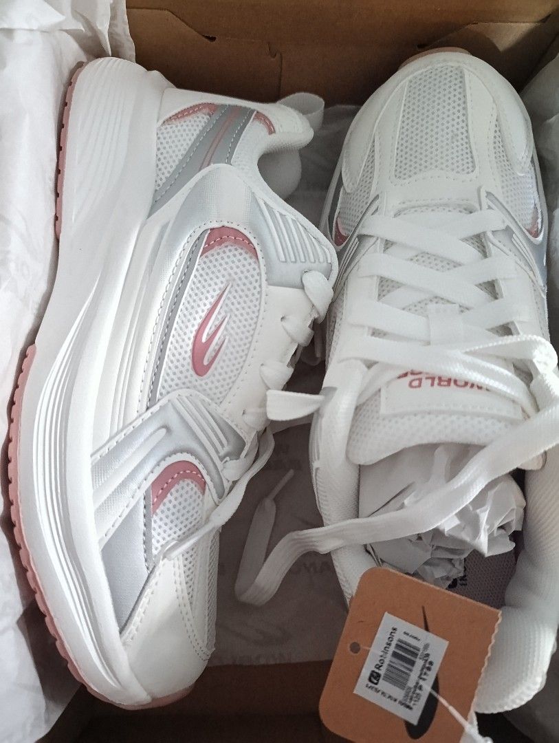World Balance White Pink Silver Sneakers (Category: Sneakers) located in Teresa. Submitted by merz09 (Listing ID 1455164417, Image 1). Description: - Sale! 1500php, original price 1800php - Brand new World Balance sneakers - Color: White with pink and silver accents - Comfortable and stylish for everyday wear - Come in original box - Ready to ship!.