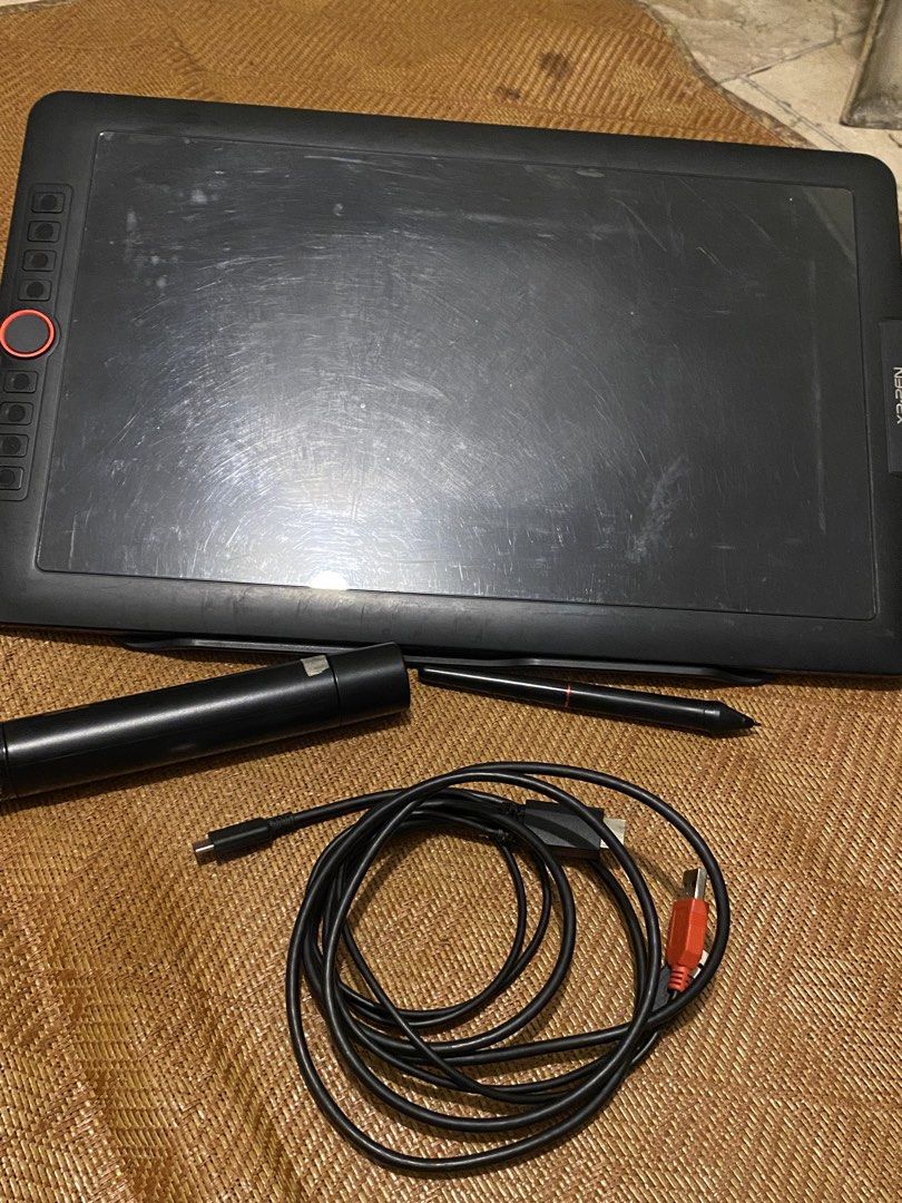 XP-PEN ARTIST 15.6 PRO V2 (Category: Monitor Screens) located in Marikina City. Submitted by jiajin_ (Listing ID 1455256556, Image 3). Description: Original Store Price: ₱15,300 NO BOX + other accessories 3 YEARS - often used before, 1 year natambak INCLUSIONS: - Display Tablet - Drawing Tablet Stand - Battery Free Stylus with case and extra nibs - Original 3-in-1 cable (with slight issues) ISSUES: - Screen protector has some scratches from usage