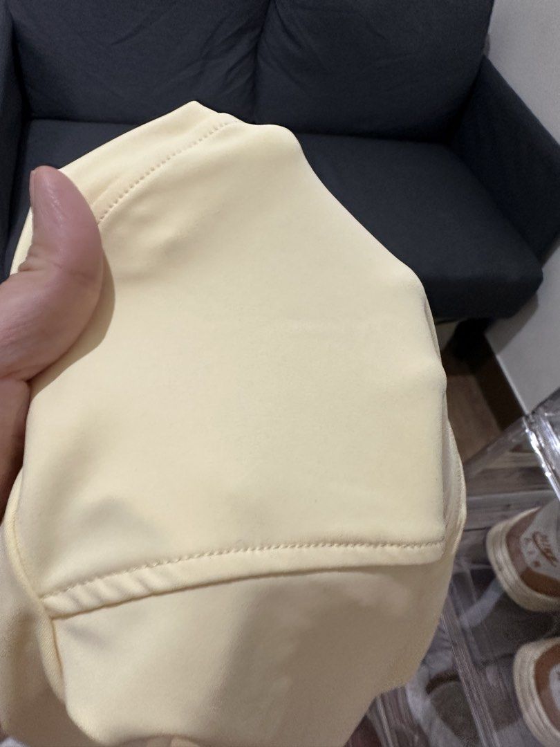Yoga / Gym Activewear Jacket (Category: Activewear) located in Pasig City. Submitted by shopmystuff.p (Listing ID 1455245163, Image 3). Description: Butter Light yellow zip-up jacket Never used Size: L on tag but fits small to semi large .