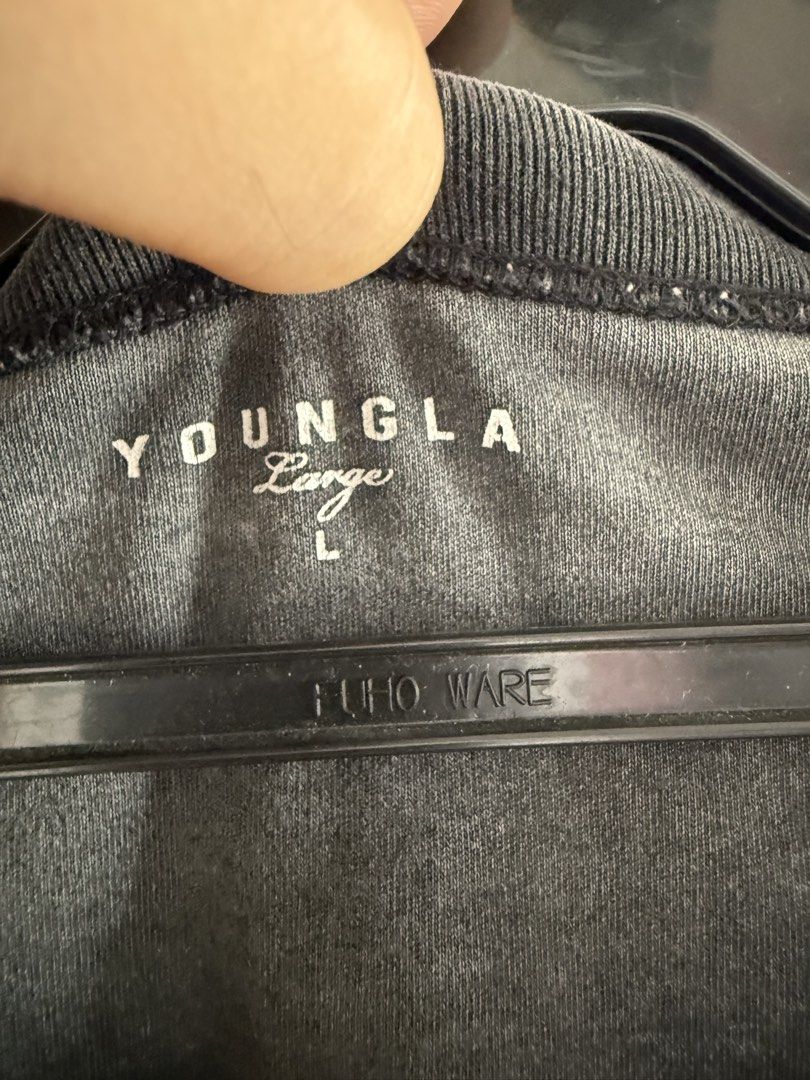 YOUNGLA Oversized Washed Grey T-Shirt Size L (Category: Tshirts & Polo Shirts ) located in Pasig City. Submitted by kfreed (Listing ID 1455196194, Image 2). Description: - Brand: YOUNGLA is a famous in USA lifting / workout / gym brand like Gymshark - Style: Oversized T-shirt - Color: Washed Grey - Size: L Worn only 3x RFS: Not being worn anymore.