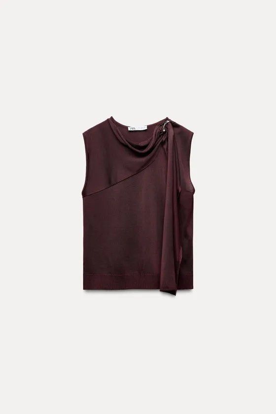 ZARA Knitted Top with Silver Detail (Category: Others Tops) located in Manila. Submitted by ccollection_ (Listing ID 1455290956, Image 2). Description: .