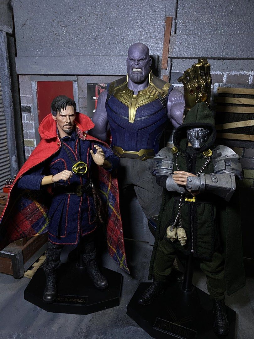 1/6 scale marvel doctors (Category: Figurines & Statues) located in Quezon City. Submitted by dormammucinder (Listing ID 1455441669, Image 2). Description: NOT HOT TOYS(brand) Dr Doom custom - 2800 Dr Strange custom - 2800 mx0 bodies/foam armor Body/costume only - 2000 Thanos HT (2019) - 7500 - complete set - with box Gcash QC AREA No stand.