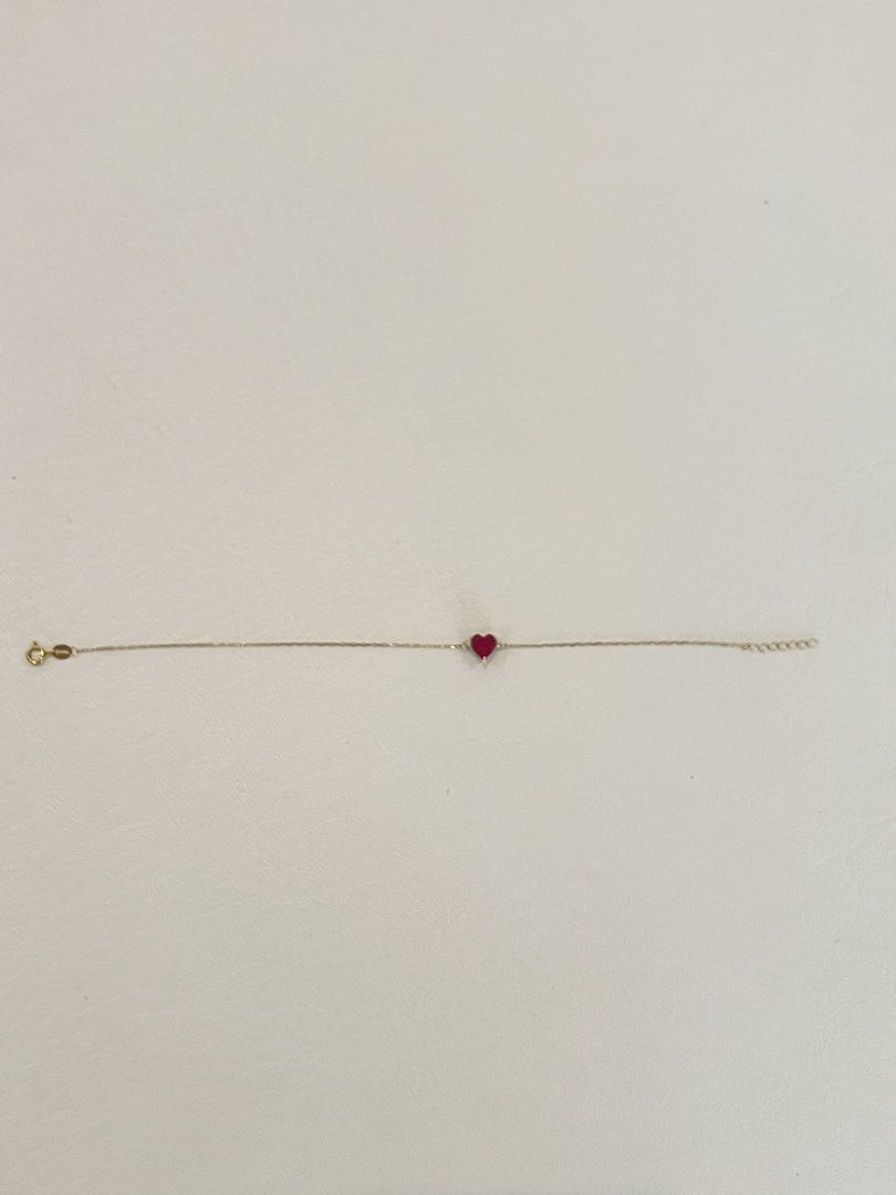 18k ruby heart bracelet (Category: Bracelets) located in Tagum. Submitted by shwzzzd (Listing ID 1455493758, Image 3). Description: 18K Gold Ruby Bracelet ❤️ Lab grown ruby 18k gold with marking ✨.