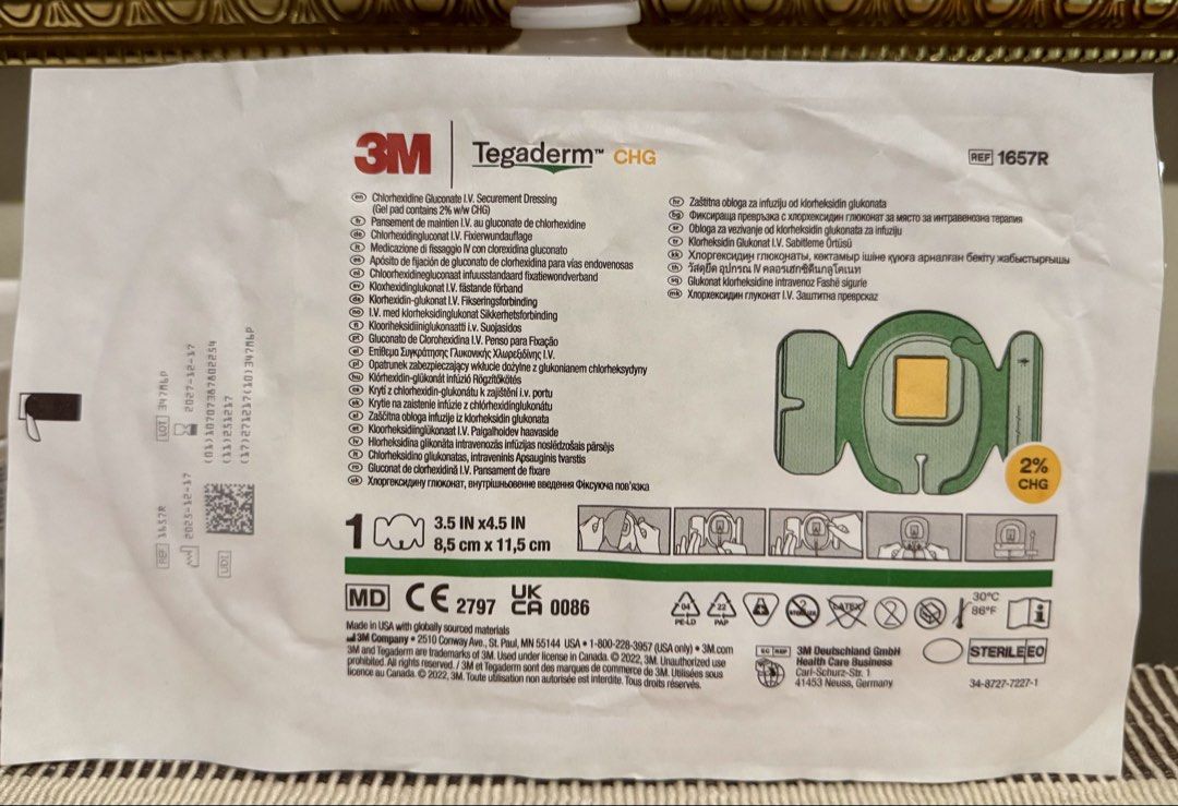 3M Tegaderm CHG Dressing (3.5 X 4.5 IN) (Category: Medical Supplies & Tools) located in Manila. Submitted by rnc.shop (Listing ID 1455387311, Image 1). Description: 3M Tegaderm CHG Dressing (3.5 X 4.5 IN) Size: 3.5 IN X4.5 IN or 8,5 cm x 11,5 cm 1657R Chlorhexidine Gluconate I.V. Securement Dressing (Gel pad contains 2% w/w CHG) - For perm or dialysis catheter - Manila location - Delivery fee c/o buyer - limited pcs available - lower price for bu