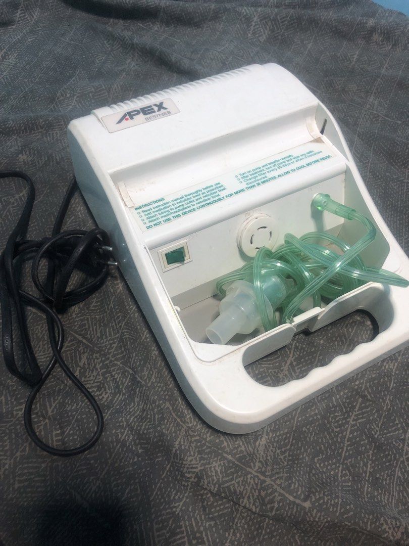 Apex Bestneb Nebulizer Machine with Accessories (Category: Medical Supplies & Tools) located in Manila. Submitted by angelouremotigue20 (Listing ID 1455433889, Image 1). Description: FOR SALE: APEX BESTNEB Nebulizer Condition: Preloved, Working Included: Machine + Tubing + Mouthpiece RFS: Matagal na di nagagamit. No need na. Price: ₱1,000 negotiable Location: Pick up General Santos City [prk Green Meadows, brgy Tambler] For hygiene, recommended b